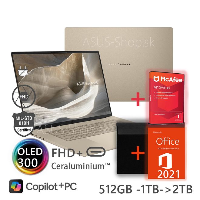 ASUS Zenbook A16 UX3607QA 16 OLED FHD+ Snapdragon X1-26-100 Adreno 512GB SSD 16GB Win11H zlatý bez adap ASUS Zenbook A16 UX3607QA 16 OLED FHD+ Snapdragon X1-26-100 Adreno 512GB SSD 16GB Win11H zlatý bez adap
