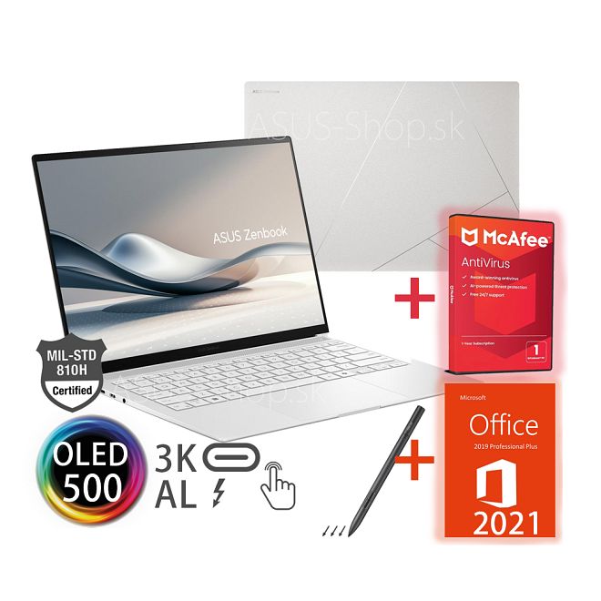 ASUS Zenbook S14 OLED UX5406SA 14 3K dotyk Ultra 7-258V Arc™ 1TB SSD 32GB Win11Pro biely