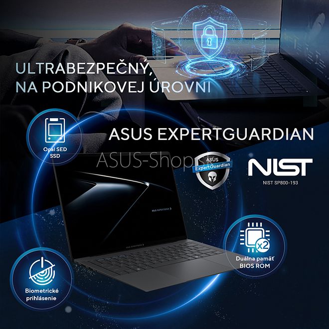 ASUS Expertbook Ultra OLED B9406CAA 14 3K dotyk Ultra X7-356H Arc™ 1TB SSD 32GB FP W11Pro 3R on-site čierny