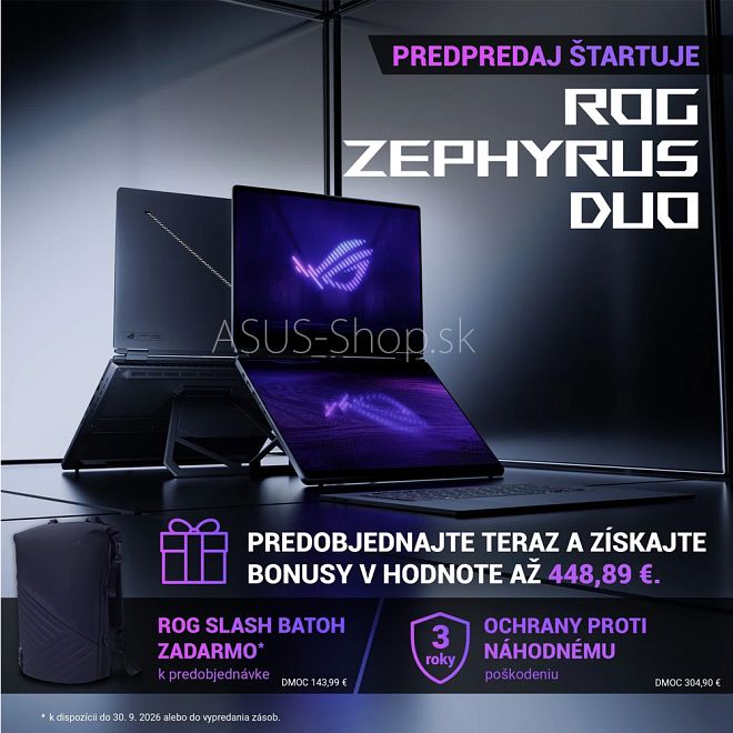 ASUS ROG Zephyrus Duo 16 GX651AX 3K dotyk Ultra 9-386H RTX5090/24G 64GB 4TB SSD W11Pro šedý 
