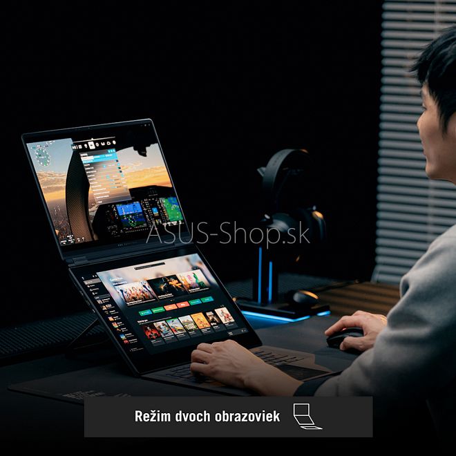 ASUS ROG Zephyrus Duo 16 GX651AX 3K dotyk Ultra 9-386H RTX5090/24G 64GB 2TB SSD W11Pro šedý