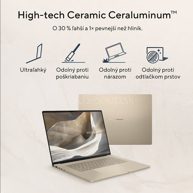 ASUS Zenbook A16 UX3607OA 16 OLED 3K Snapdragon Elite Extreme X2E-94-100 Adreno 1TB SSD 24GB Win11Pro zlatý ASUS Zenbook A16 UX3607OA 16 OLED 3K Snapdragon Elite Extreme X2E-94-100 Adreno 1TB SSD 24GB Win11Pro zlatý