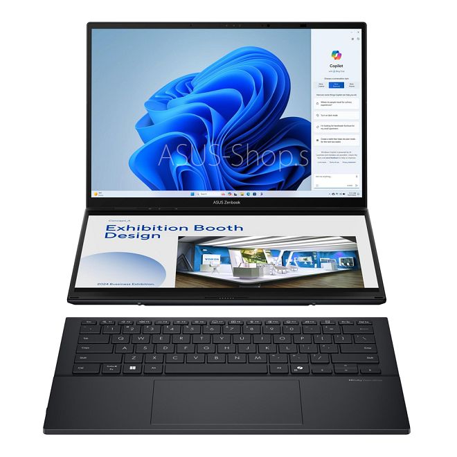 ASUS Zenbook Duo UX8406CA 14 3K dotyk Ultra 9-285H Arc™ 2TB 32GB W11Pro šedý