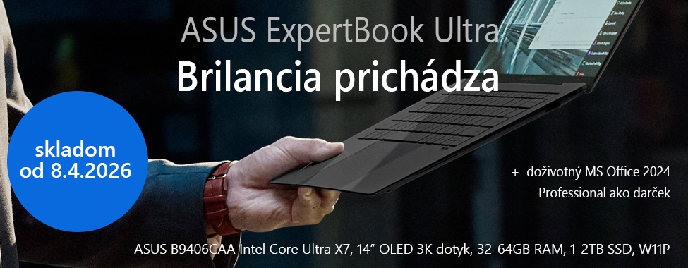 Brilancia prichádza. Nový ASUS ExpertBook Ultra. So skvelým darčekom, doživotnou licenciou MS Office 2024 Profesional.