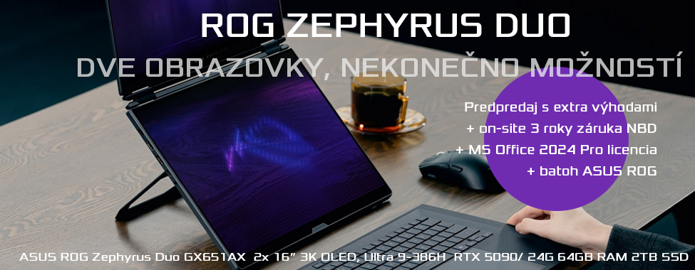 Prvý herný notebook na svete s dvomi 16-palcovými obrazovkami. Výnimočný produkt pre nekonečno možností použitia. V predpredaji s extra výhodami.
