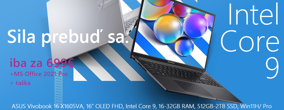 Sila prebuď sa. Všetky úlohy zvládnete ľavou zadnou s novým ASUS Vivobook 16 X1605VA s procesorom Intel Core 9 Sila prebuď sa. Všetky úlohy zvládnete ľavou zadnou s novým ASUS Vivobook 16 X1605VA s procesorom Intel Core 9